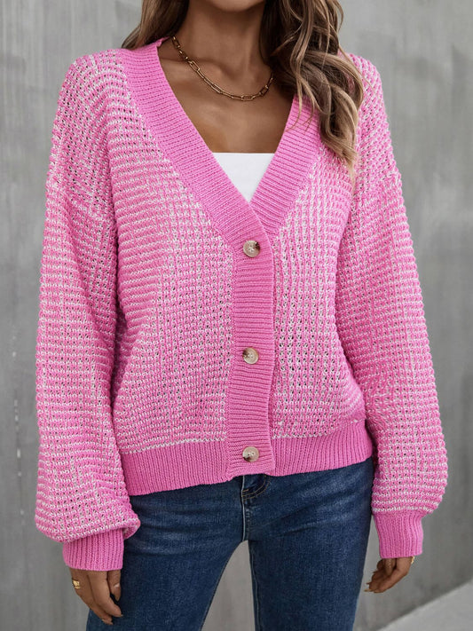 Heathered Lantern Sleeve Cardigan